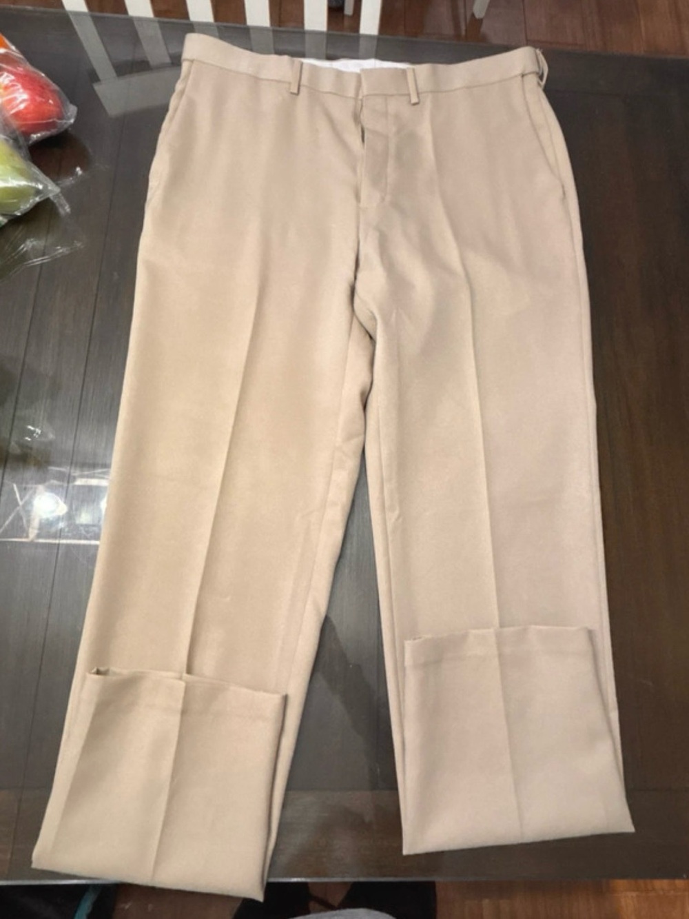 Saddlebred Tan Chinos with Cuffed Hem